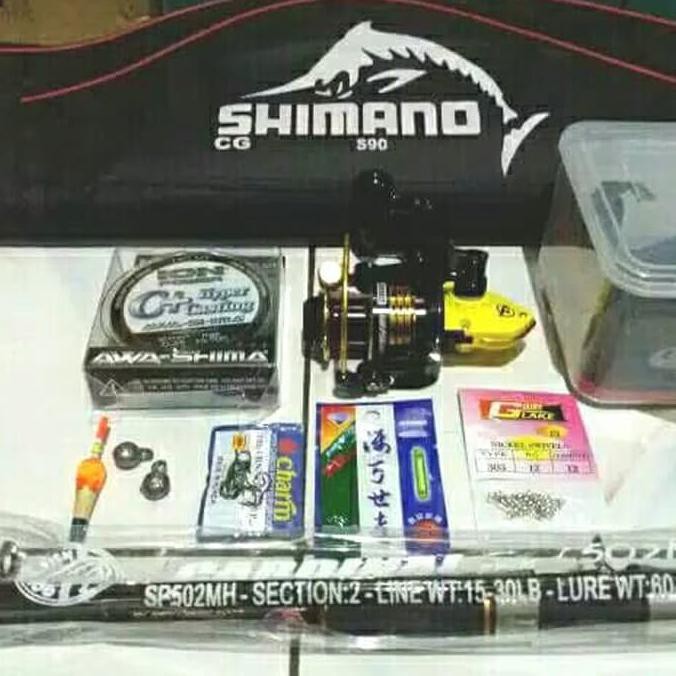 Set Pancing Murah Reel Maguro Joran Goldenfish Lengkap Kekuatan 15kg "HARGA PROMO"