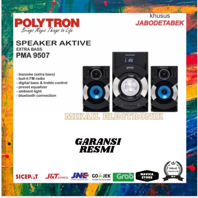 POLYTRON SPEAKER PMA AUDIO PMA 9507 / PMA9507 SUPER BASS BLUETOOTH  FM RADIO