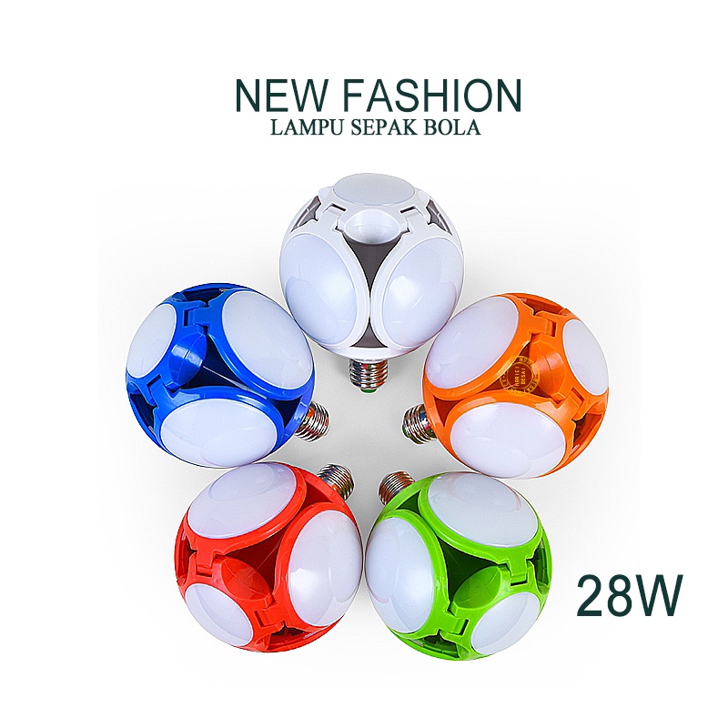 MODEL BARU/E27 28W LAMPU SEPAK BOLA/LAMPU DAUN/LAMPU DERAJAT 360/DAPAT DIPUTAR KE BERBAGAI SUDUT/BOLA LED/LAMPU PUTAR BOLA