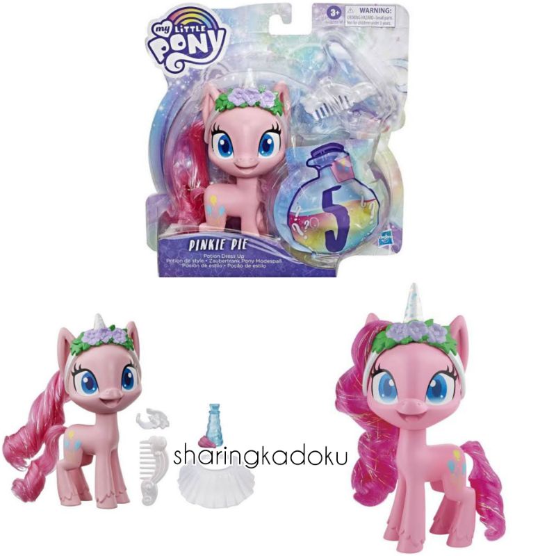 Boneka kuda pony Little Pony Pinkie Pie Fluttershy bisa disisir rambutnya potion dress Up Mainan Ana