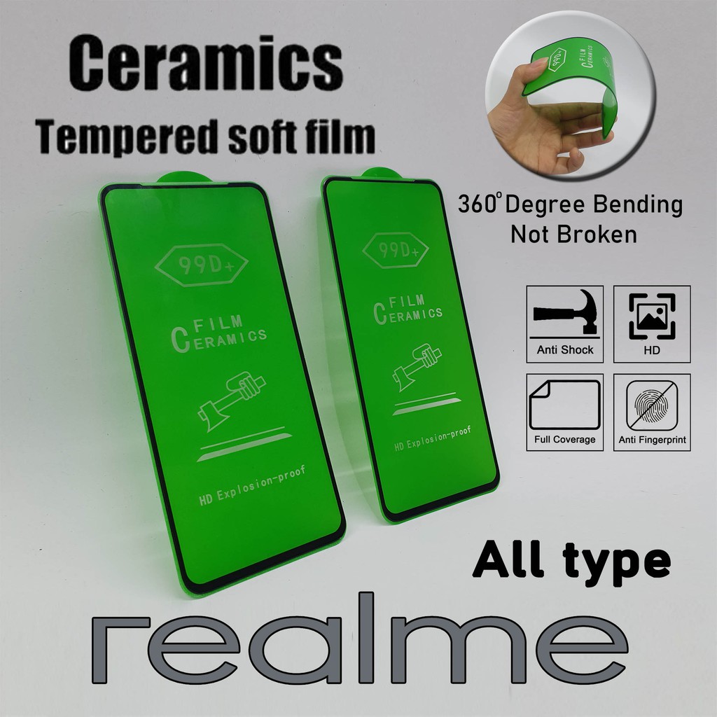 TEMPERED GLASS [ ANTI PECAH ] ANTI GORES CERAMIC FOR REALME 3 3PRO 5 5 PRO 6 6 PRO 7 7i C2 C3 C11 XT