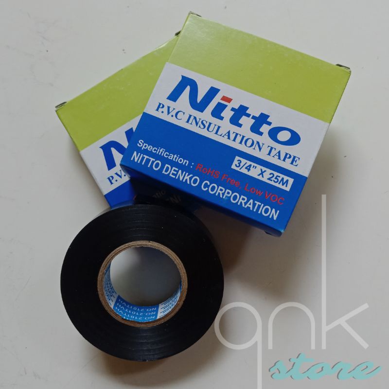 Lakban Hitam Solatip Hitam Isolasi Listrik Nitto PVC Insulation Tape Nitto Hitam