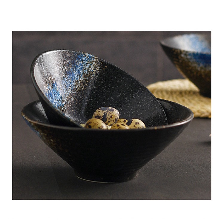 Mangkok Keramik Ramen Jepang - BLACK Series