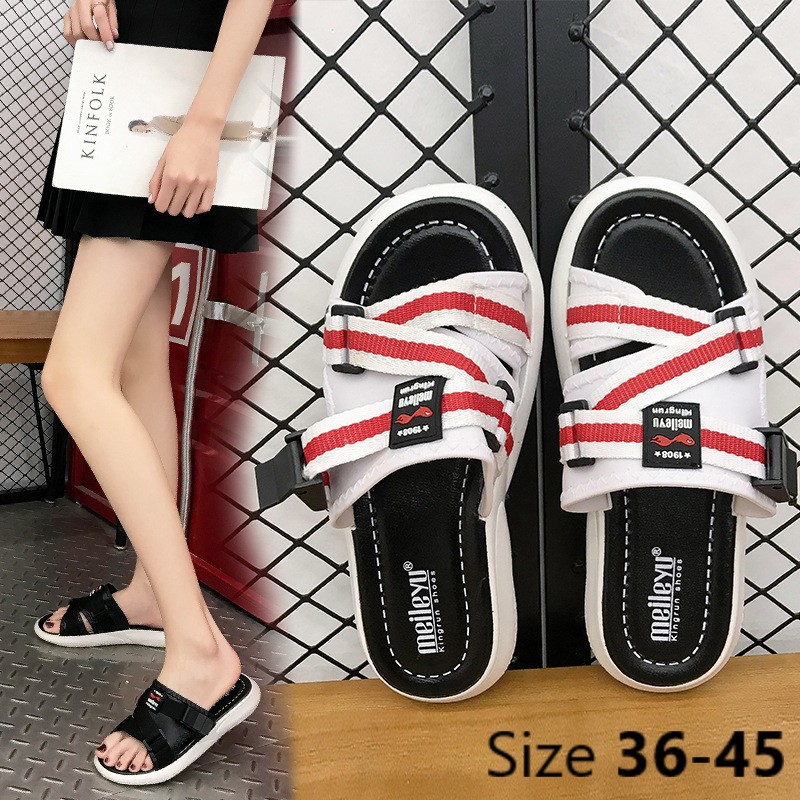 FD Sandal Couple Slip On Cewek Cowok Kekinian Korea Sendal Import Pria Wanita Terbaru DI-037