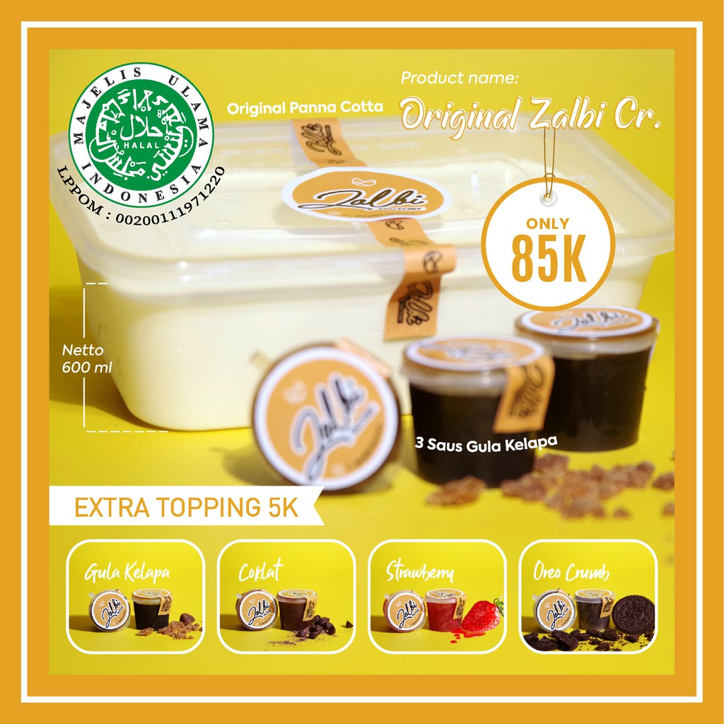 

Original Panna Cotta Zalbi Netto 600ml | Kelapa Gading | Dessert Box