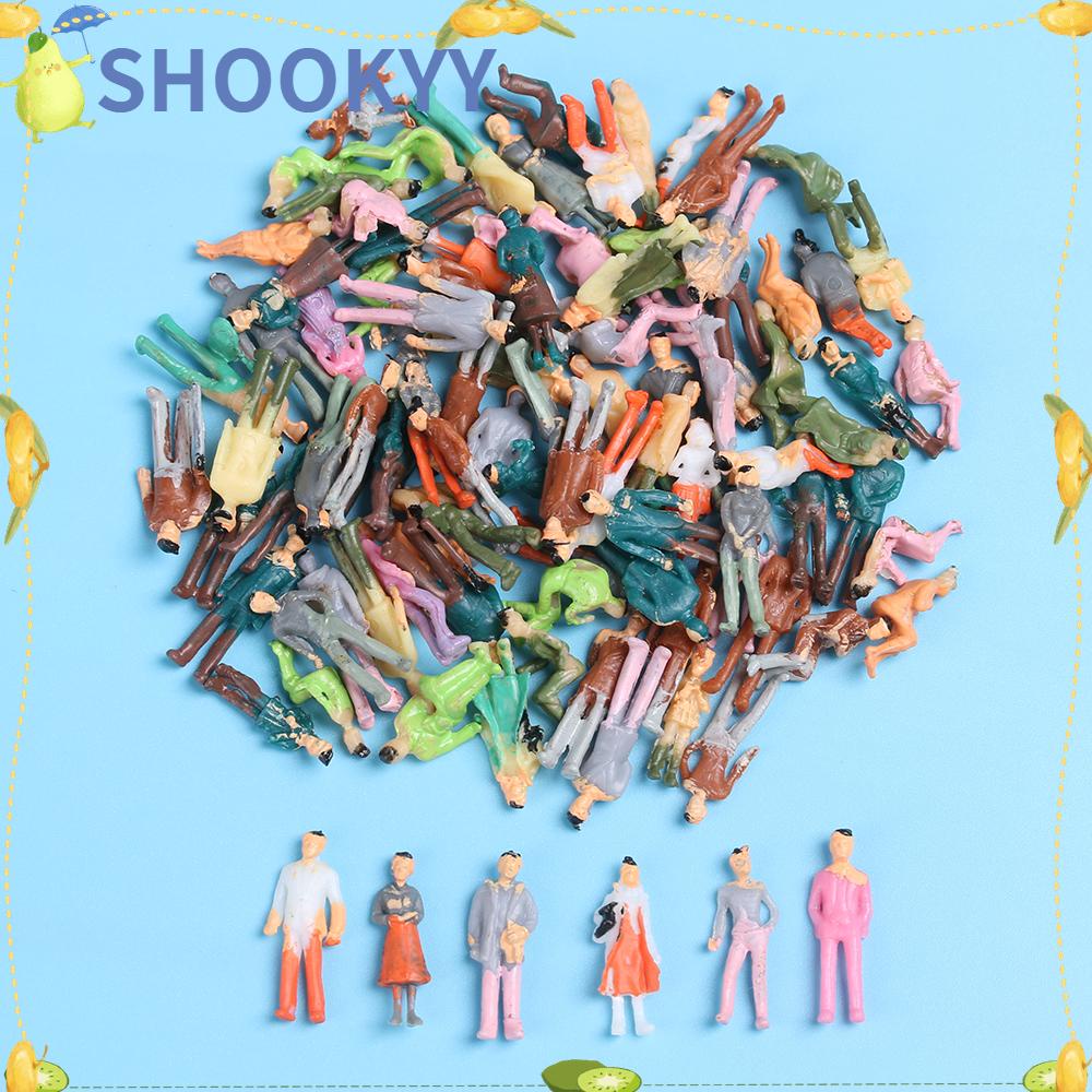 CHOOKYY 100 Pcs Model Building Action &amp; Toy Figures Passengers Train Scenery 1:100/1:150/1:75/1:50 Scale Die Characteristics Mixed Color Pose