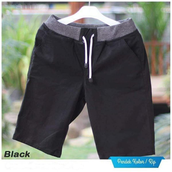 CELANA PENDEK KOLOR RIP / CHINO MELAR PINGGANG KERUT / COTTON TWILL DIAMOND / HITAM MOCCA GREY CREAM-2