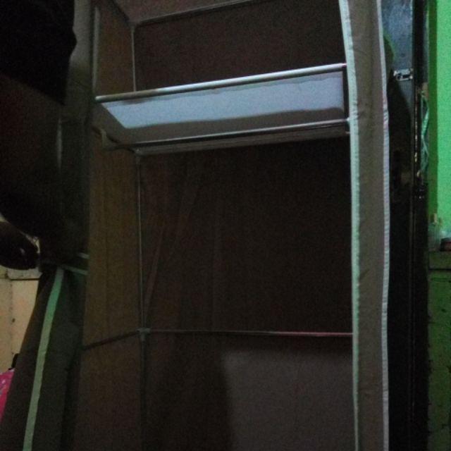 Lemari Pakaian Single Multifunction Wardrobe Rak Baju Pakaian Single - Coffe