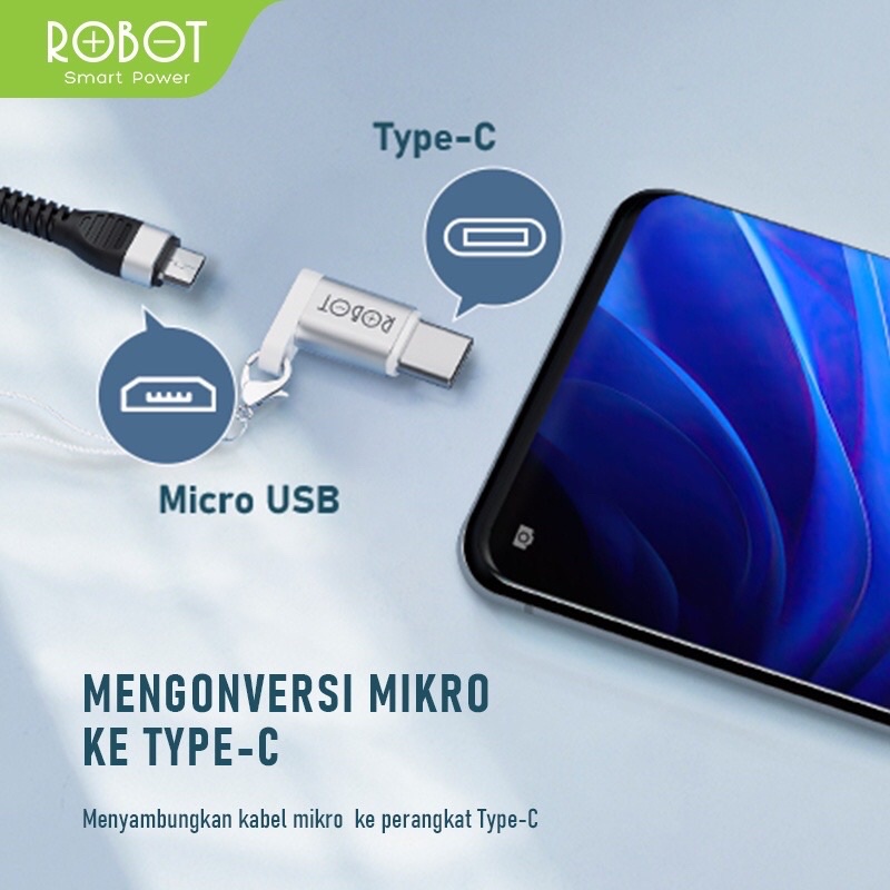 OTG ROBOT RT-OTG Type C/Micro to USB 3.0 Small Portable Alumunium Case-Garansi 1 Tahun