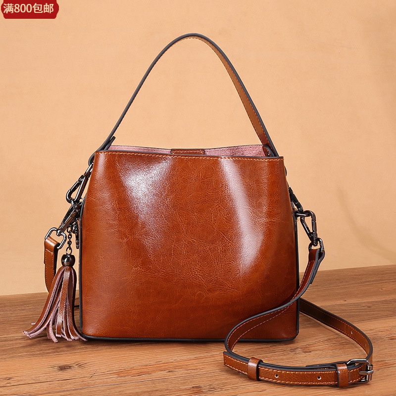 Wanita Kulit Sapi Tas 2021  Fashion Tas Kulit Asli  Korea Crossbody Rumbai Bahu Tas Tangan Women 'S 