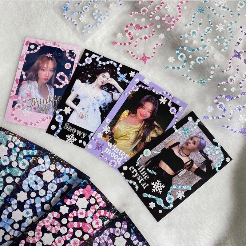 [kstuffind] Stiker Rantai Manik Hologram Warna Warni Holo Sticker DIY Mengkilap Deco Photocard Murah aesthetic estetik Journaling Dekoratif Scrapbook