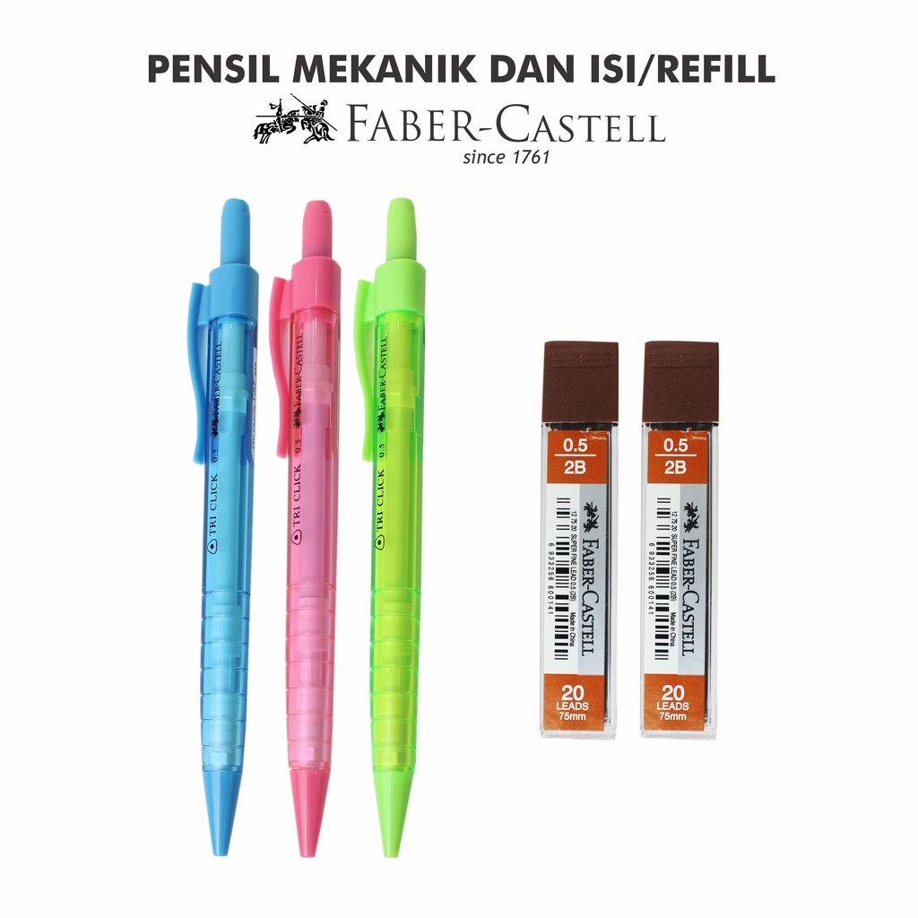 

Pensil 2B Mekanik Faber Castell Dan Isi Ulang Refill 05 mm Full Color