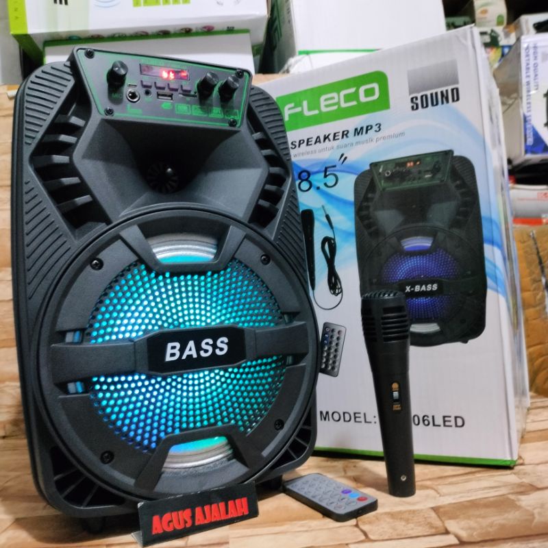 cod speaker bluetooth karaoke  fleco 8,5inch bonus microphone /f955c/f8606/f8608 super bass  /speker