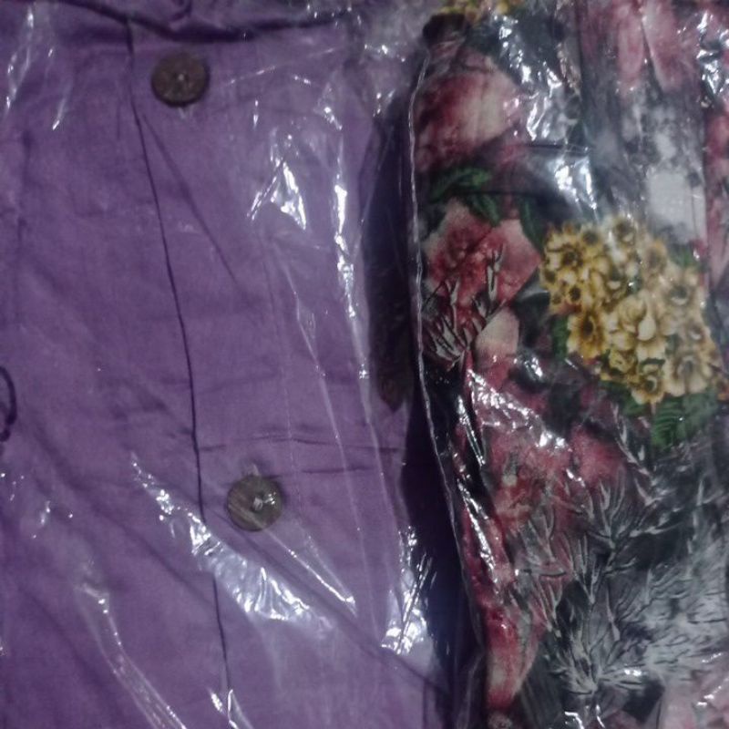 SETELAN LENGAN PENDEK PIYAMA BAJU TIDUR WANITA CEWEK BUSUI ONE SET RAYON MOTIF-Random LastStock