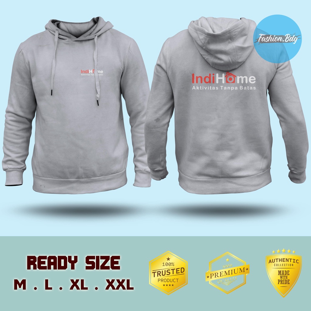 Jaket Indihome Sweater Hoodie Tebal Size M L XL XXL Jumbo