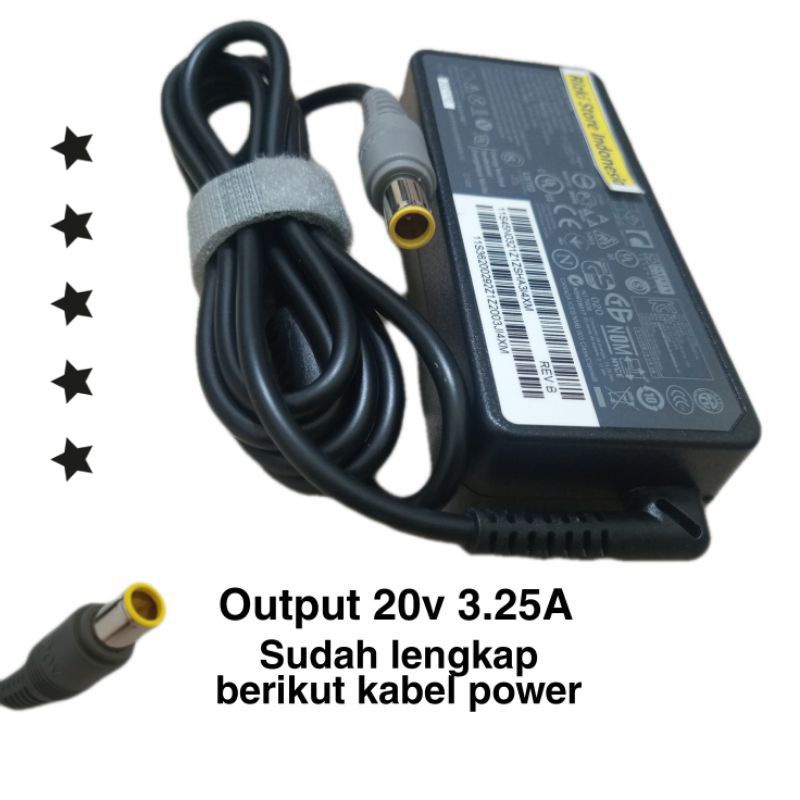 Charger Laptop X200 X200i X230 X230i L412 L512 L510 T410 T420 T420i T430 T430i T510 T510i T520 SL520 X201 X220 X300 20v 3.25A