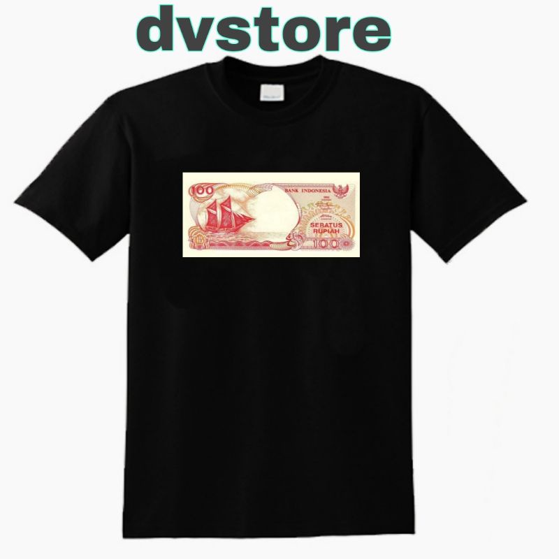 Kaos Uang 100 Lama//Kaos uang Seratus Perak//Kaos Uang 100 Rupiah//Kaos Uang 100Jdul//Kaos Gambar Ua