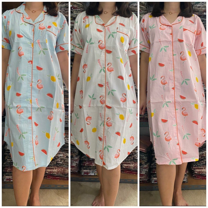 Baju Tidur Greet Daster Katun Jepang K-303 Flamingo