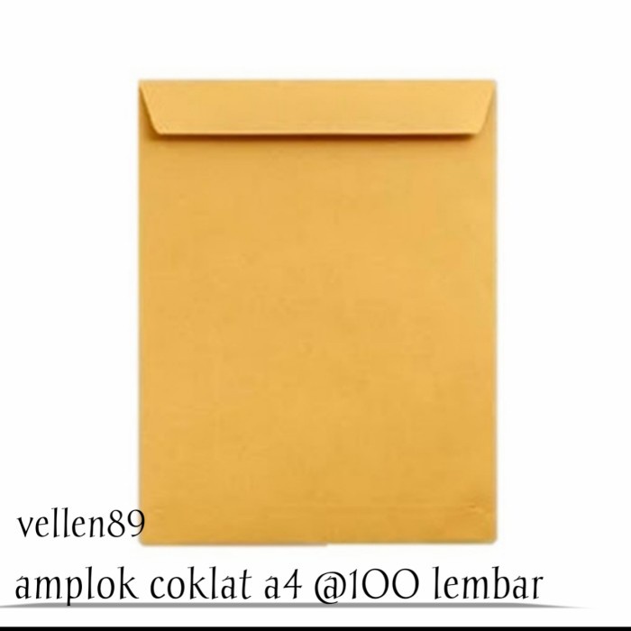 

Berkualitas Amplok Coklat A4 @100 Lembar Diskon
