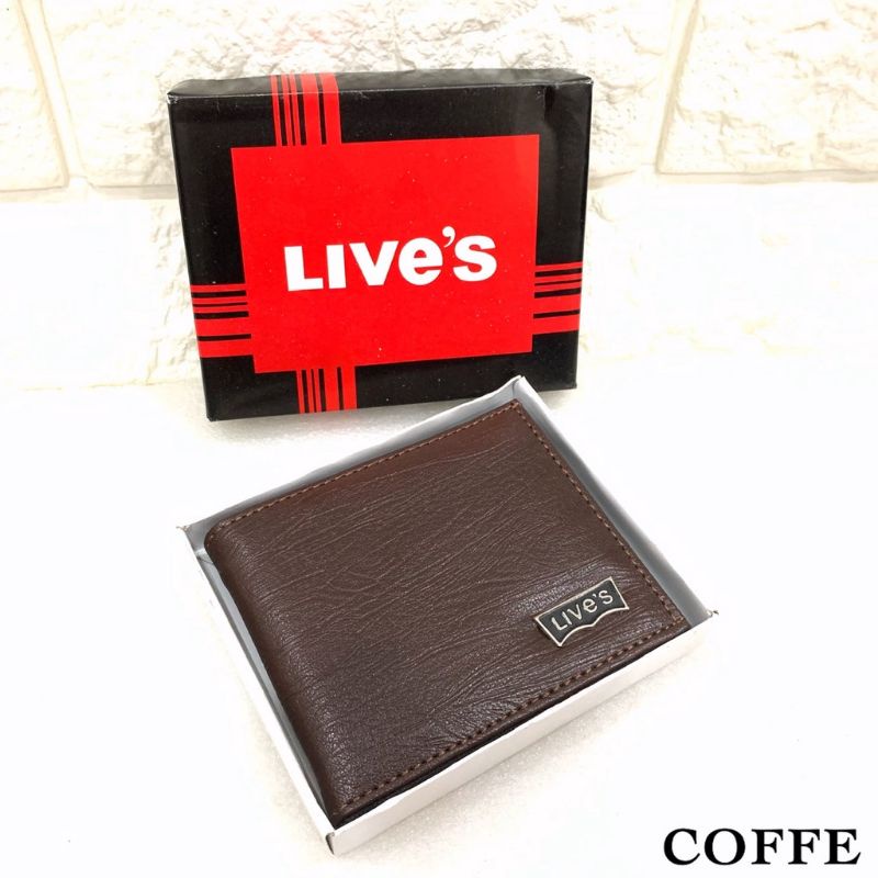 SERBA 10.000!! REAL PIC Dompet Pria LIVE'S KW Dompet Kulit Sintetis + BOX