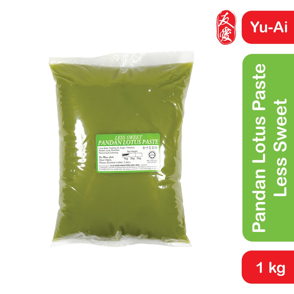 

Yu Ai Pandan Lotus Paste Less Sweet 1 Kg Yuai Pasta Teratai Isian Filling Mooncake Less Sugar