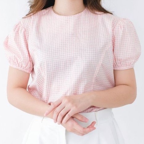 BAJU WANITA KOREA MURAH - GINGHAM TOP [LAUDRE]