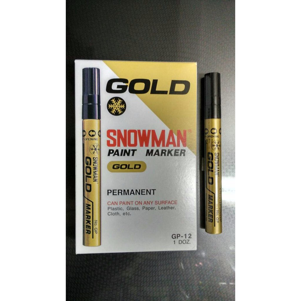 

Snowman Spidol Permanent Paint Marker Gold Emas GP 12 Dozen Limited