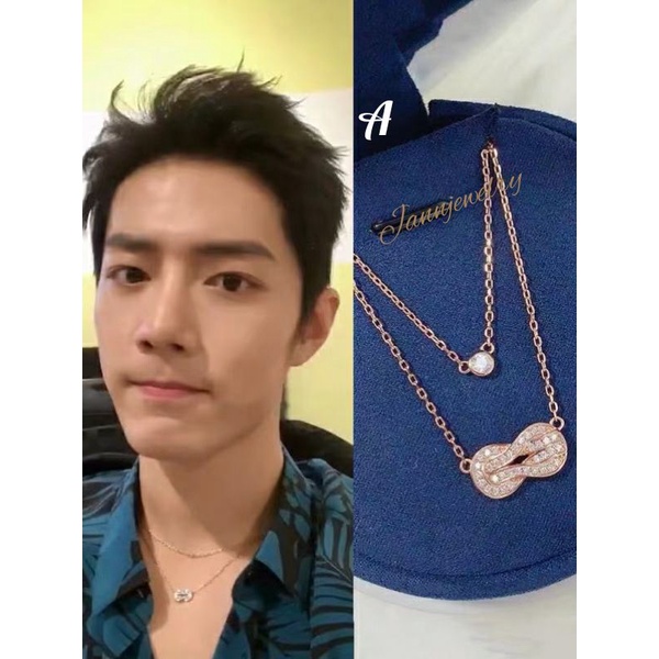 Kalung Titanium Double Layer Fashion Korea Anti Karat Tidak Alergi