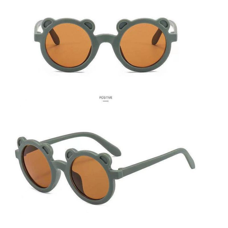 Kacamata Anak Bulat Telinga Unisex Perempuan Laki-laki Children Sunglasses-Hijau