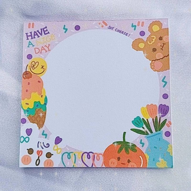 Memo pad by sunbearry.co custom memo pad bts snoppy aesthetic star scrabook-Have a nice day