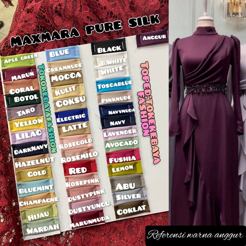 Bahan/kain satin maxmara  MAXMARA LUX, KAIN MAKMARA BAHAN PURING