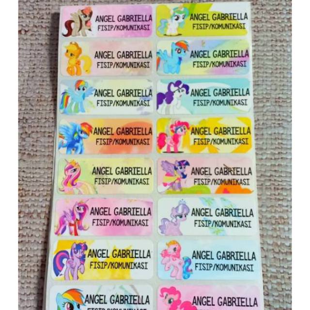 

Little Pony Label nama sticker label name waterproof