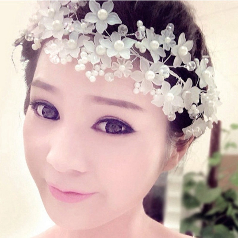 Bando Aksen Bunga + Mutiara Warna Silver Ala Korea untuk ...