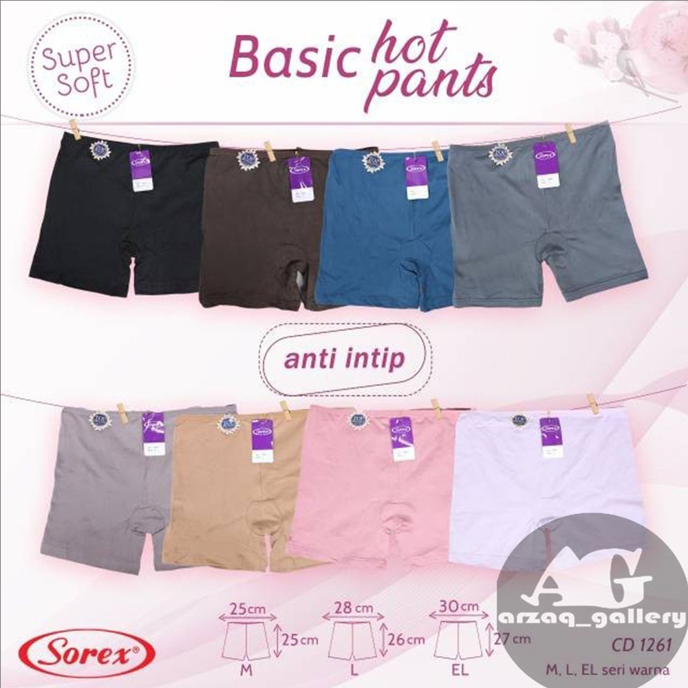 CD Cewek Boxer Super Soft Basic Hot Pants Sorex 1262 /1261  Celana Dalam Lembut Wanita Perempuan