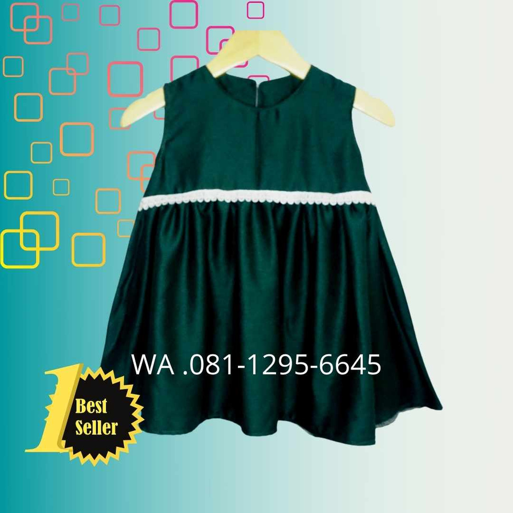 Dress Anak Terbaru Warna Hijau Botol