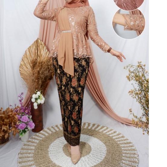 ➬ ~SET KEBAYA MODERN AURORA TULLE SELENDANG/KEBAYA BROKAT/KEBAYA PESTA/KEBAYA WISUDA/TUNIK BROKAT ◊
