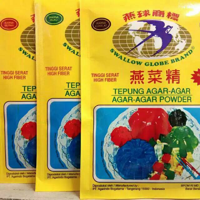 

Tepung Agar Agar Swallow Globe Brand, Ager - ager powder, @7Gram