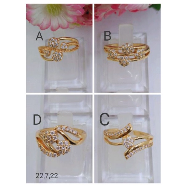 Sdrj02. Cincin xuping wanita lapis emas dgn mata zircon