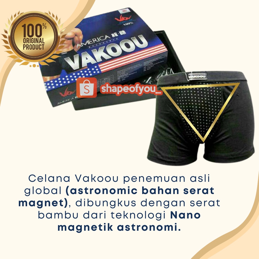 CD Pria Dewasa Celana Dalam Kesehatan Pria Laki-laki Magnetic Vakoou Man Original Men Boxer Size Kecil - Jumbo Dingin Murah Nyaman Bahan Premium