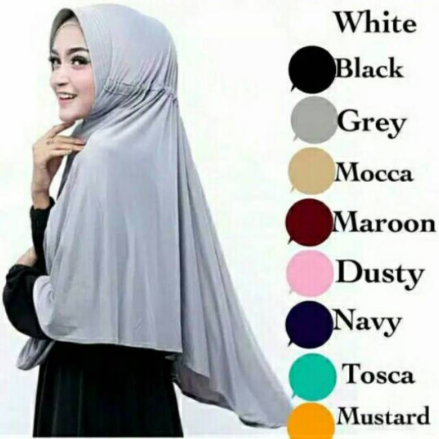 Jilbab instan SERUT JUMBO / serut polos Jokowi jumbo Jersey syari / SERUT Jokowi jumbo Khimar jumbo