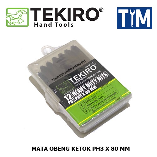 TEKIRO Mata Obeng Ketok Set 12 PCS PH3 x 80 MM