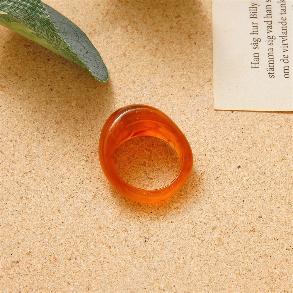 Cincin Bahan resin Akrilik Bentuk Kupu-Kupu Aksen Berlian Gaya Eropa Amerika Korea butterfly