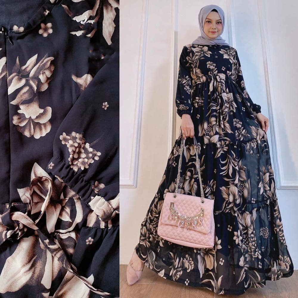 Riri Maxy Dress Muslim Homey Gamis Katun Monalisa