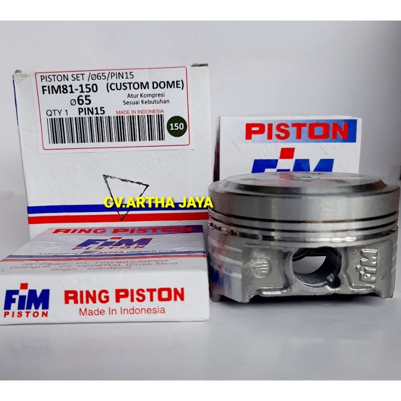 PISTON KIT FIM FIM81 CUSTOM DOME MENTAH ( 63,5 / 64 / 64,5 / 65 ) ( PEN 15 / PIN 15 ) CBR 150 LAMA /