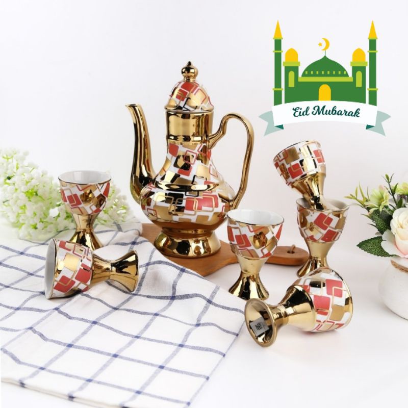 Tea Set Keramik Capodimonte isi 8 pcs