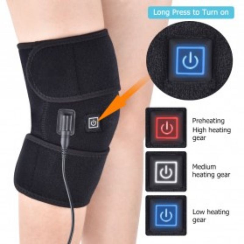 Hailicare Pelindung Lutut Heating Therapy Knee Support Compression Sport Fitness - 10237 - Black