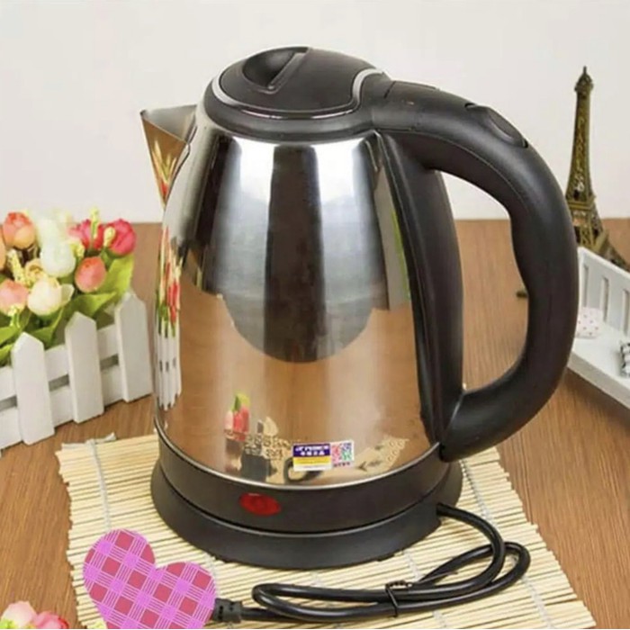 TEKO LISTRIK 2L ELECTRIC KETTLE 2 LITER PEMANAS AIR KAPASITAR BESAR KETTLE MASAK AER BODY STENLIS CORDLES ESKAN MUG KETEL LISTERIK