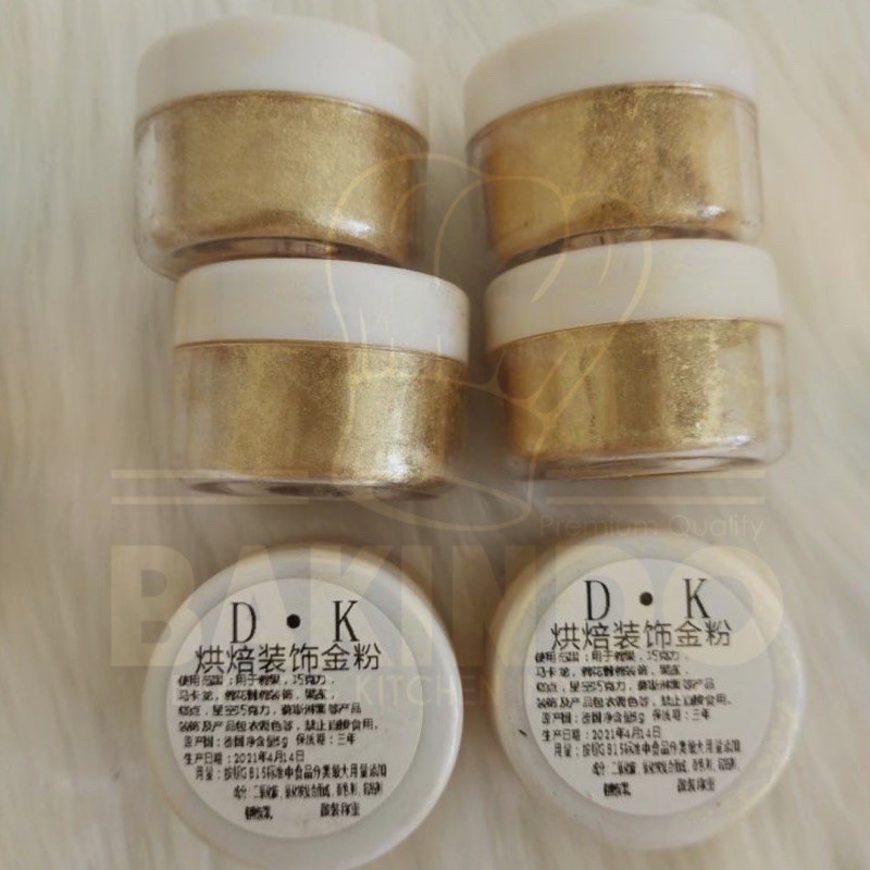 Kingsbakeware Edible Glitter Gold Silver [AMAN DIKONSUMSI] kemasan 5gram Bubuk Emas dan Silver