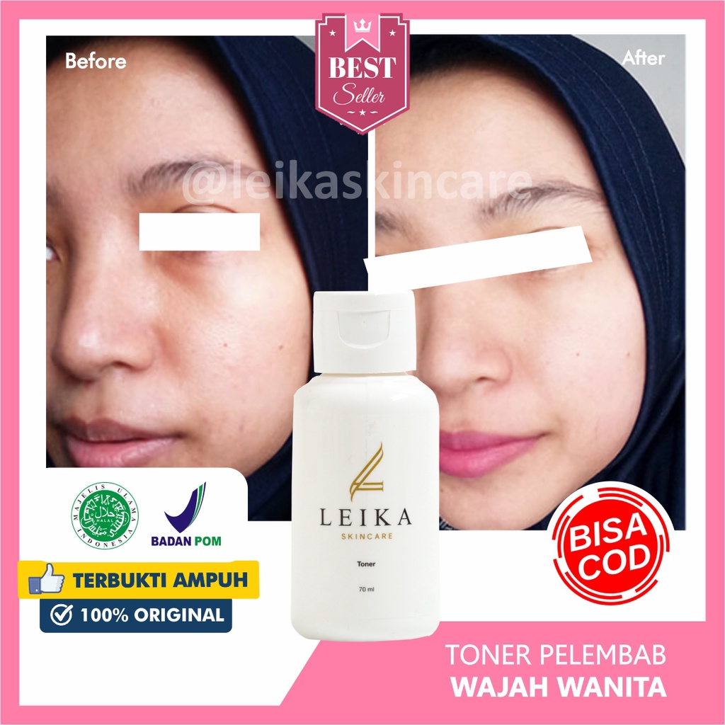 Bikin Glowing! Toner Pelembab Wajah Cepat Pelembab Wajah Kering Berminyak Bikin Putih dan Glowing Ampuh Toner Leika Skincare Halal MUI Resmi BPOM