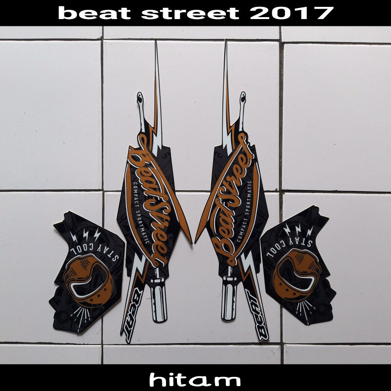 stiker striping motor beat street 2017 hitam